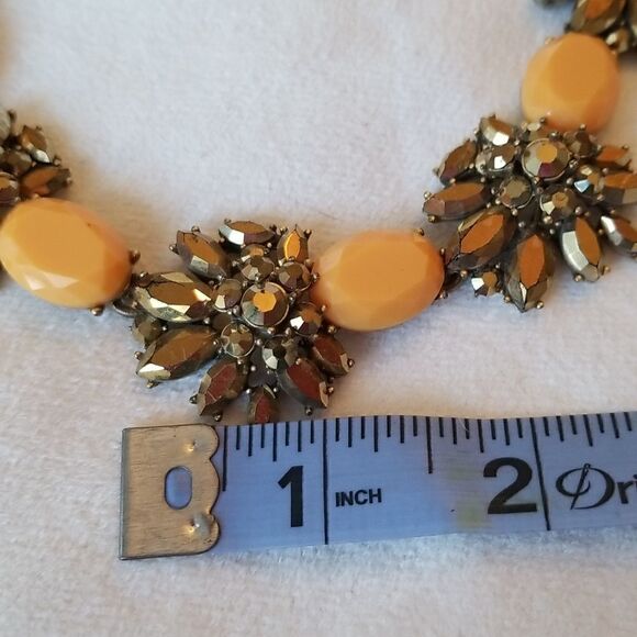J Crew Vtg Necklace gold tone and orange - Picture 8 of 16